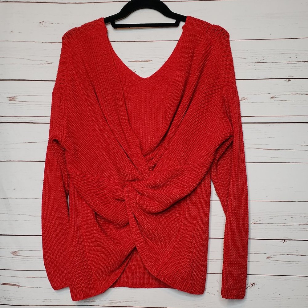 PPLA Ribbed Rio Knit Twist Back Sweater - Picture 3 of 11